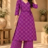 Bandhej Angrakha Kurti with Palazzo 2 Piece Set - Image 4