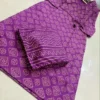 Bandhej Angrakha Kurti with Palazzo 2 Piece Set - Image 7