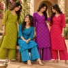 Bandhej Angrakha Kurti with Palazzo 2 Piece Set - Image 8
