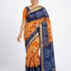 Batik Print Malai Silk Sarees Wholesale | Elephant Motif Pallu & Zari Border Festive Saree