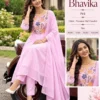Bhavika Mul Chanderi Anarkali Suit Set (3-Piece) | Hand-Embroidered Kurta, Pant & Lace Dupatta Set - Image 4