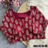 Big Size Pure Ajrakh Cotton Readymade Blouse with Side Elastic & Padding (Sizes 42 to 46 - Image 4