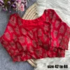 Big Size Pure Ajrakh Cotton Readymade Blouse with Side Elastic & Padding (Sizes 42 to 46 - Image 9