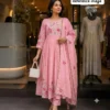 Chanderi Silk Hand Embroidered Anarkali Suit Set