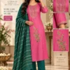 Chandrika Embroidered Roman Silk Kurti Pant Set with Chanderi Dupatta (3-Piece Suit) - Image 2