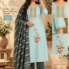 Chandrika Embroidered Roman Silk Kurti Pant Set with Chanderi Dupatta (3-Piece Suit) - Image 4