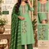 Chandrika Embroidered Roman Silk Kurti Pant Set with Chanderi Dupatta (3-Piece Suit) - Image 5