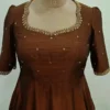 Chocolate Brown Silk Anarkali Gown with Kalamkari Dupatta