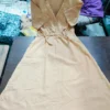Cotton Slub V-Neck Midi Dress with Drawstring Waist Tie-Up & Side Pocket (Casual Summer Dress / Kurti) - Image 7