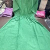 Cotton Slub V-Neck Midi Dress with Drawstring Waist Tie-Up & Side Pocket (Casual Summer Dress / Kurti) - Image 8