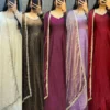 Crushed Silk Shimmer Anarkali Gown with Organza Dupatta | Designer Festive Party Wear Long Kurti