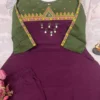 Dabu Cotton Mirror Work Kurti Pant Set with Tassels (L–4XL)