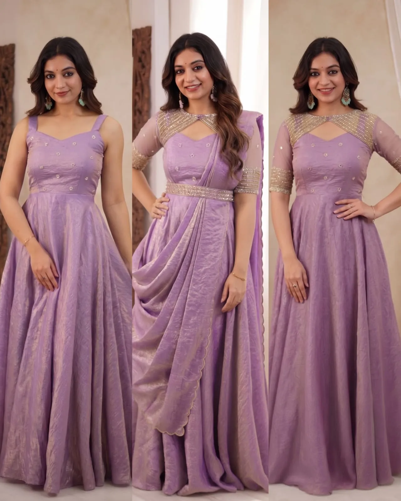 Designer Crush Gown with Sequins Work Koti Jacket & Dupatta Set | Festive Anarkali Maxi Dress