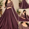 Designer Rangoli Silk Flared Anarkali Suit with Embroidered Yoke & Dupatta Set - Image 4