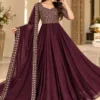 Designer Rangoli Silk Flared Anarkali Suit with Embroidered Yoke & Dupatta Set - Image 5