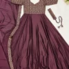 Designer Rangoli Silk Flared Anarkali Suit with Embroidered Yoke & Dupatta Set - Image 6