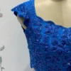 Designer Royal Blue 1-Minute Ready to Wear Saree with Cutwork Beaded Blouse | Bollywood Reception Ruffle Saree - Image 7