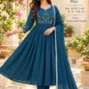 DEVIKA Mul Chanderi Flared Anarkali Suit Set | Intricate Embroidered Yoke Kurta with Pants & Gota Border Dupatta (3-Piece Festive Set) - Image 4