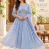 DEVIKA Mul Chanderi Flared Anarkali Suit Set | Intricate Embroidered Yoke Kurta with Pants & Gota Border Dupatta (3-Piece Festive Set) - Image 5