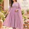 DEVIKA Mul Chanderi Flared Anarkali Suit Set | Intricate Embroidered Yoke Kurta with Pants & Gota Border Dupatta (3-Piece Festive Set) - Image 7