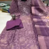 Digital Print Soft Silk Hand Work Kurti with Roman Silk Pant & Dupatta Set - Image 3