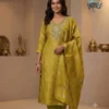Digital Print Soft Silk Hand Work Kurti with Roman Silk Pant & Dupatta Set - Image 5