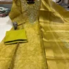 Digital Print Soft Silk Hand Work Kurti with Roman Silk Pant & Dupatta Set - Image 6