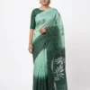 Dual Tone Zari Tissue Saree with Checks & Foliage Motif Print – Lightweight Festive Tissue Silk Saree - Image 2