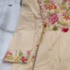 Embroidered Cotton Flared A-Line Kurta Pant Set with Mulmul Dupatta – Festive 3-Piece Suit - Image 12
