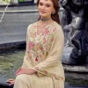 Embroidered Cotton Flared A-Line Kurta Pant Set with Mulmul Dupatta – Festive 3-Piece Suit - Image 6