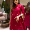 Embroidered Cotton Flared Kurti & Palazzo Co-Ord Set (M–3XL) - Image 13