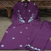 Embroidered Cotton Flared Kurti & Palazzo Co-Ord Set (M–3XL) - Image 2