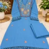 Embroidered Cotton Flax Co-Ord Set with Tassel Lace Work - Image 3