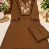 Embroidered Cotton Flax Co-Ord Set with Tassel Lace Work - Image 8