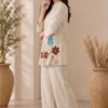Embroidered Cotton Flex Co-ord Set with Palazzo Pants | Women's Tunic Top with Pockets 2-Piece Suit - Image 2