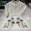 Embroidered Cotton Flex Co-ord Set with Palazzo Pants | Women's Tunic Top with Pockets 2-Piece Suit - Image 3