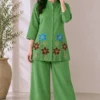 Embroidered Cotton Flex Co-ord Set with Palazzo Pants | Women's Tunic Top with Pockets 2-Piece Suit - Image 5