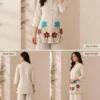 Embroidered Cotton Flex Co-ord Set with Palazzo Pants | Women's Tunic Top with Pockets 2-Piece Suit - Image 9