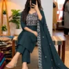 Embroidered Cotton Kurti Pant Set with Chanderi Dupatta | 3-Piece Festive Salwar Suit for Women - Image 2