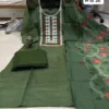 Embroidered Linen Kurti Pant Set with Floral Printed Dupatta - Image 8