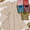 Embroidered Mul Chanderi Anarkali Kurta Pant with Scallop Dupatta Set | Readymade Festive 3-Piece Suit (M–XXL) - Image 2