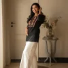 Embroidered Pure Cotton Short Kurti with Heavy Cotton Flex Pant Set – With Pockets - Image 3