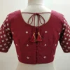 Embroidered Raw Silk Sweetheart Neck Blouse - Image 5