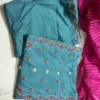 Embroidered Rayon Kurti Pant Set with Leheriya Kota Doria Dupatta - Image 14