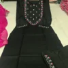 Embroidered Rayon Kurti Pant Set with Leheriya Kota Doria Dupatta - Image 3