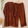 Embroidered Stonewash Rayon Kurta Pant Co-Ord Set (Size 46) - Image 10