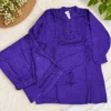 Embroidered Stonewash Rayon Kurta Pant Co-Ord Set (Size 46) - Image 2