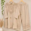 Embroidered Stonewash Rayon Kurta Pant Co-Ord Set (Size 46) - Image 3
