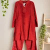 Embroidered Stonewash Rayon Kurta Pant Co-Ord Set (Size 46) - Image 5