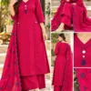 Festive Silk Kali Kurti Palazzo Set with Dupatta - Image 6